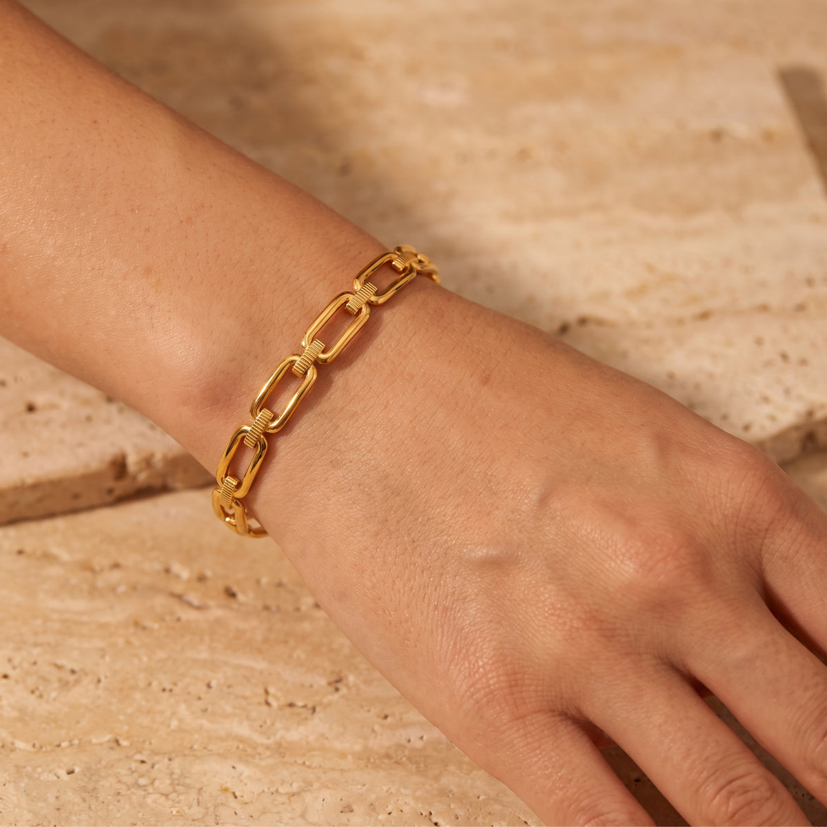 The Textured Link Cuff Bracelet