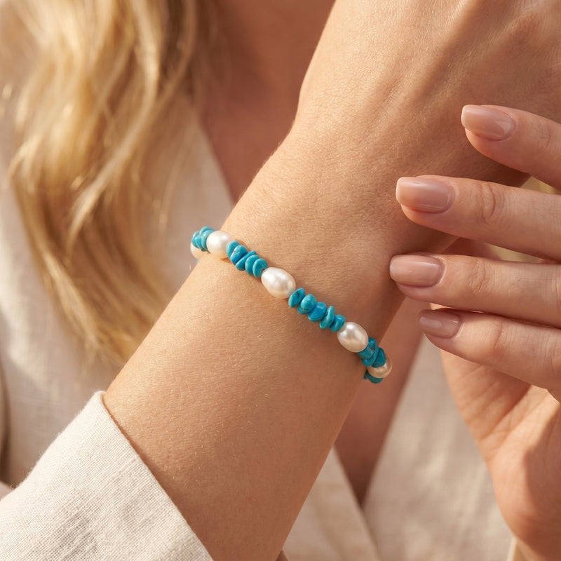 The Amado Turquoise & Pearl Bracelet
