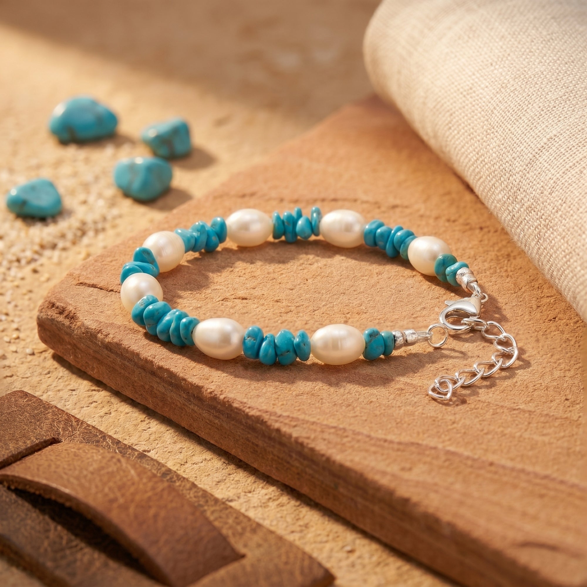 The Amado Turquoise & Pearl Bracelet