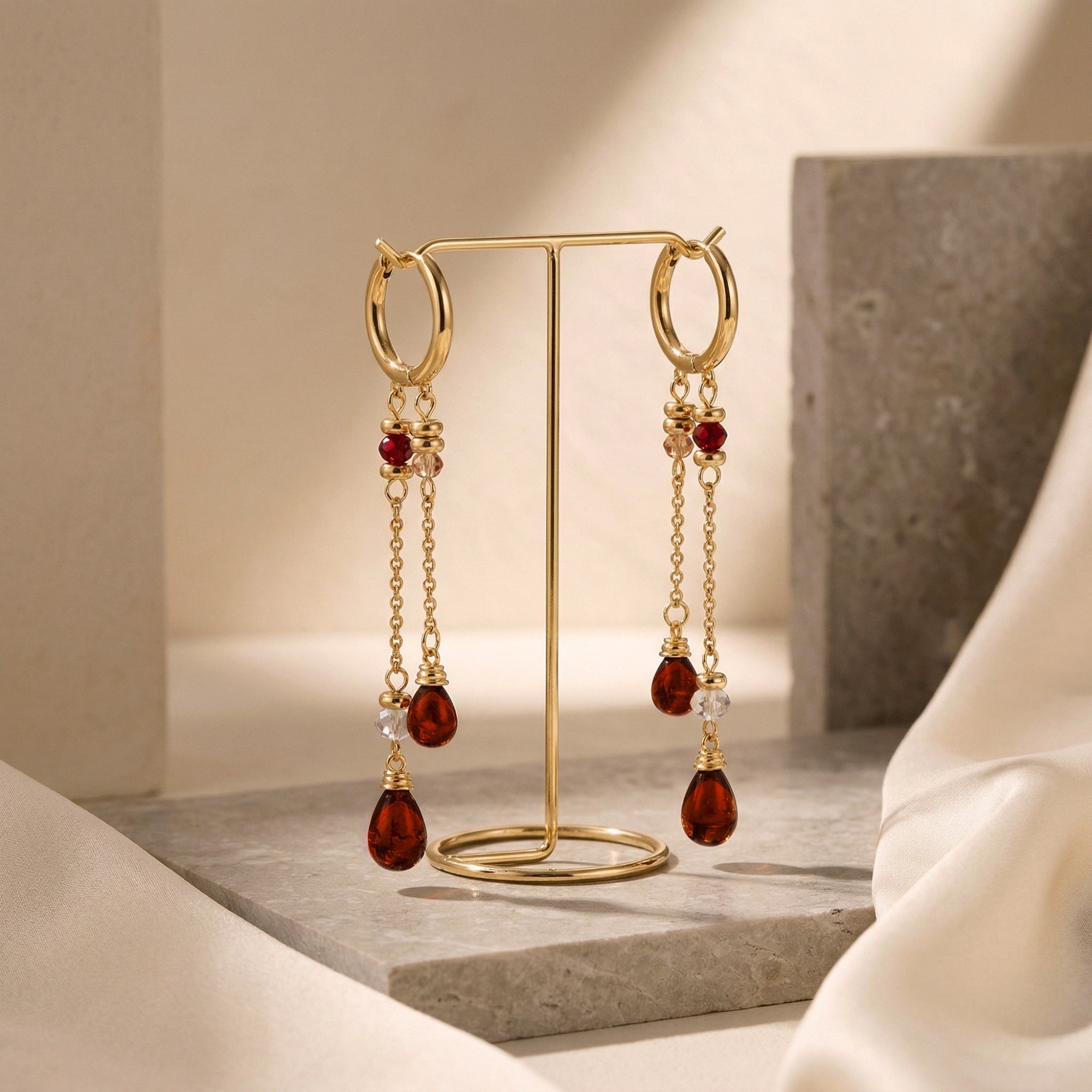 The Serene Garnet Earrings