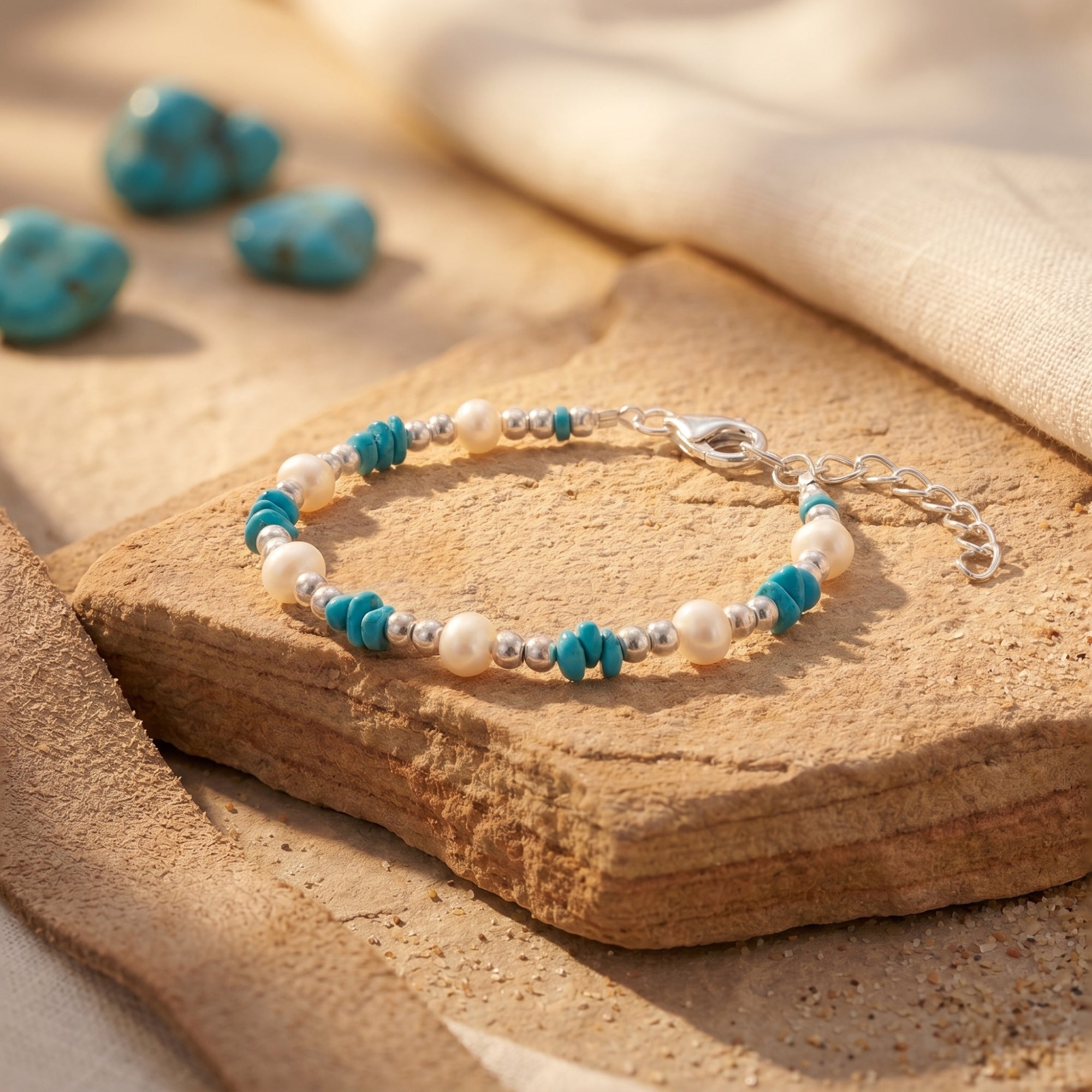The Flagstaff Turquoise and Pearl Bracelet