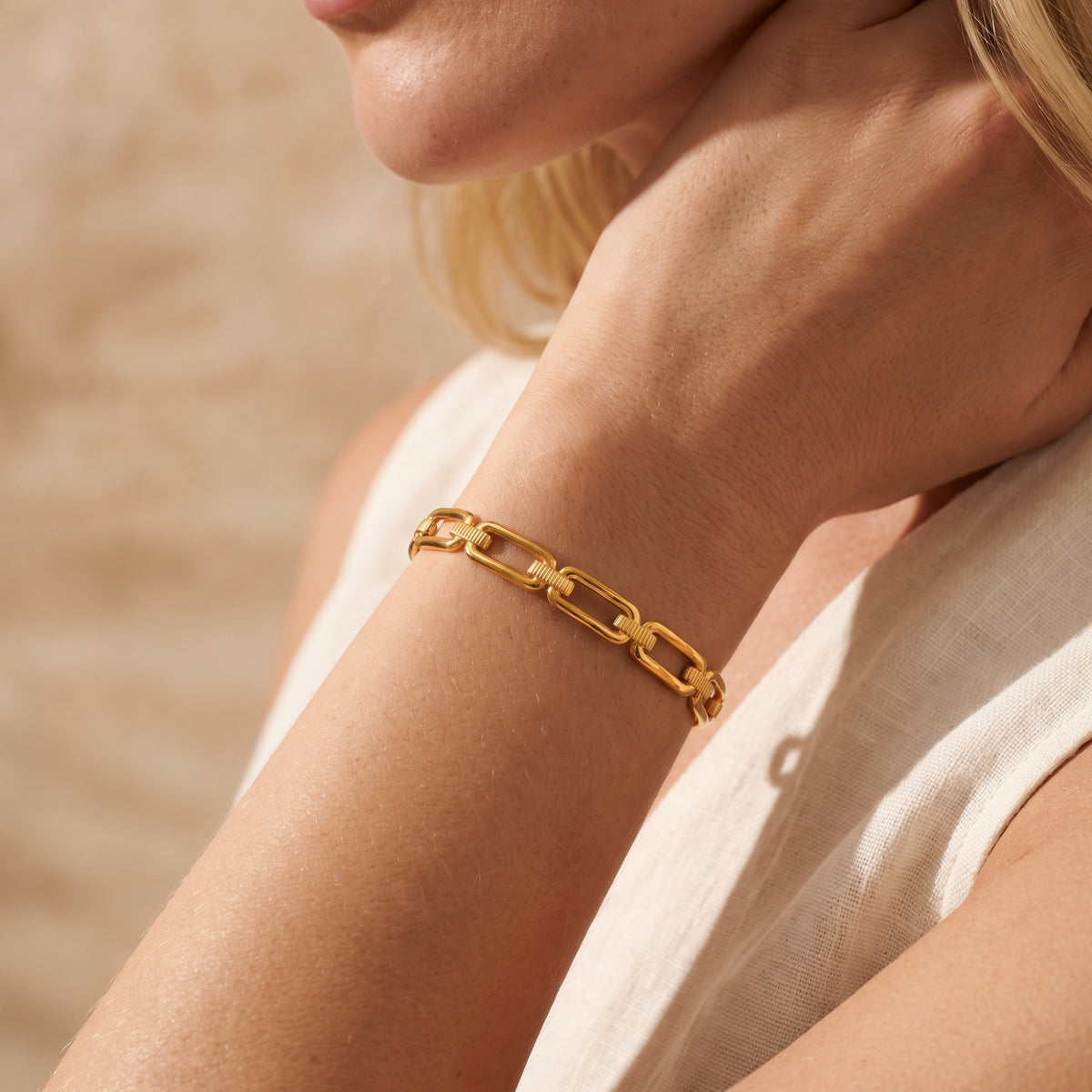 The Textured Link Cuff Bracelet