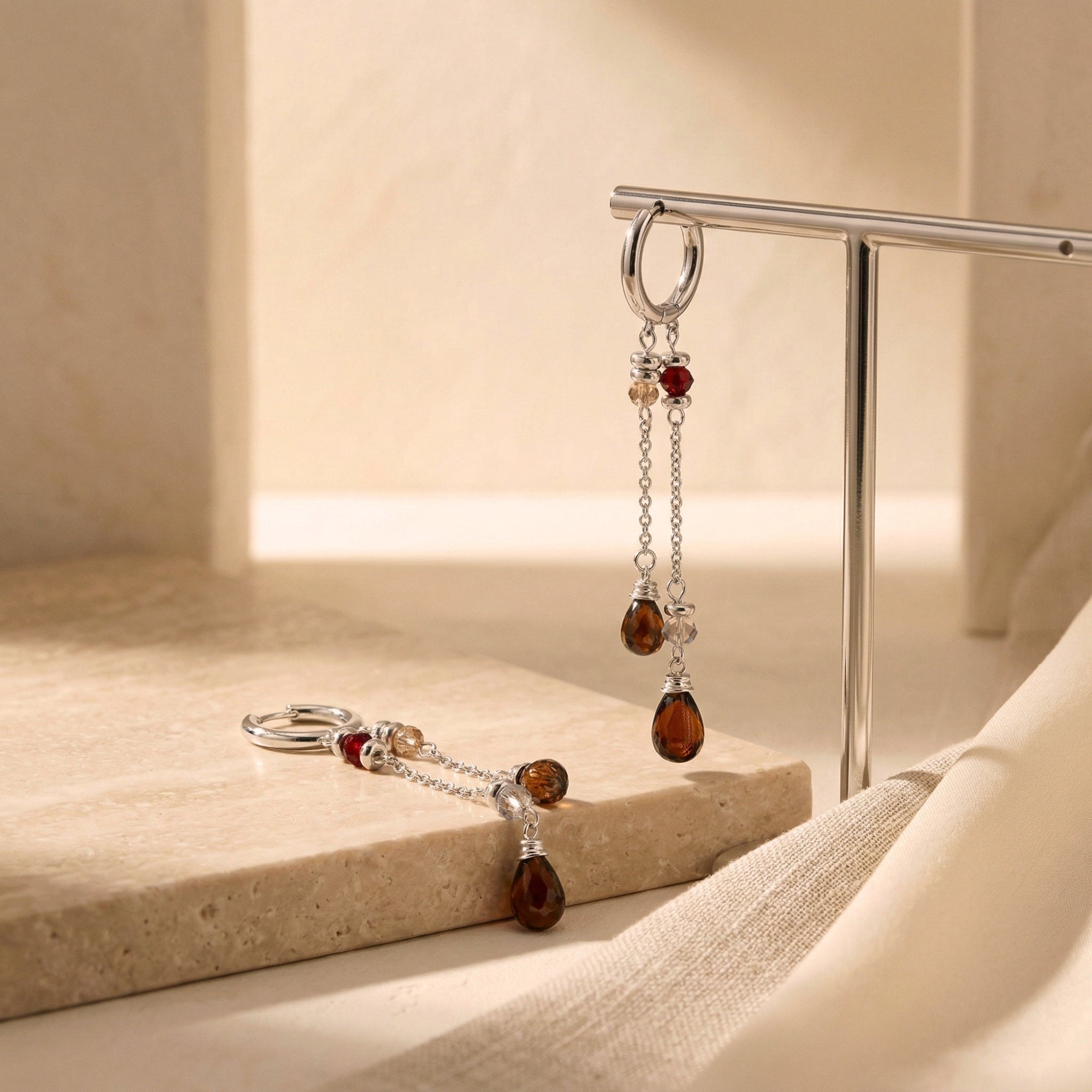 The Serene Garnet Earrings