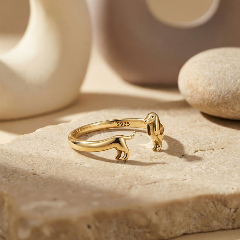 The Devoted Dachshund Adjustable Ring