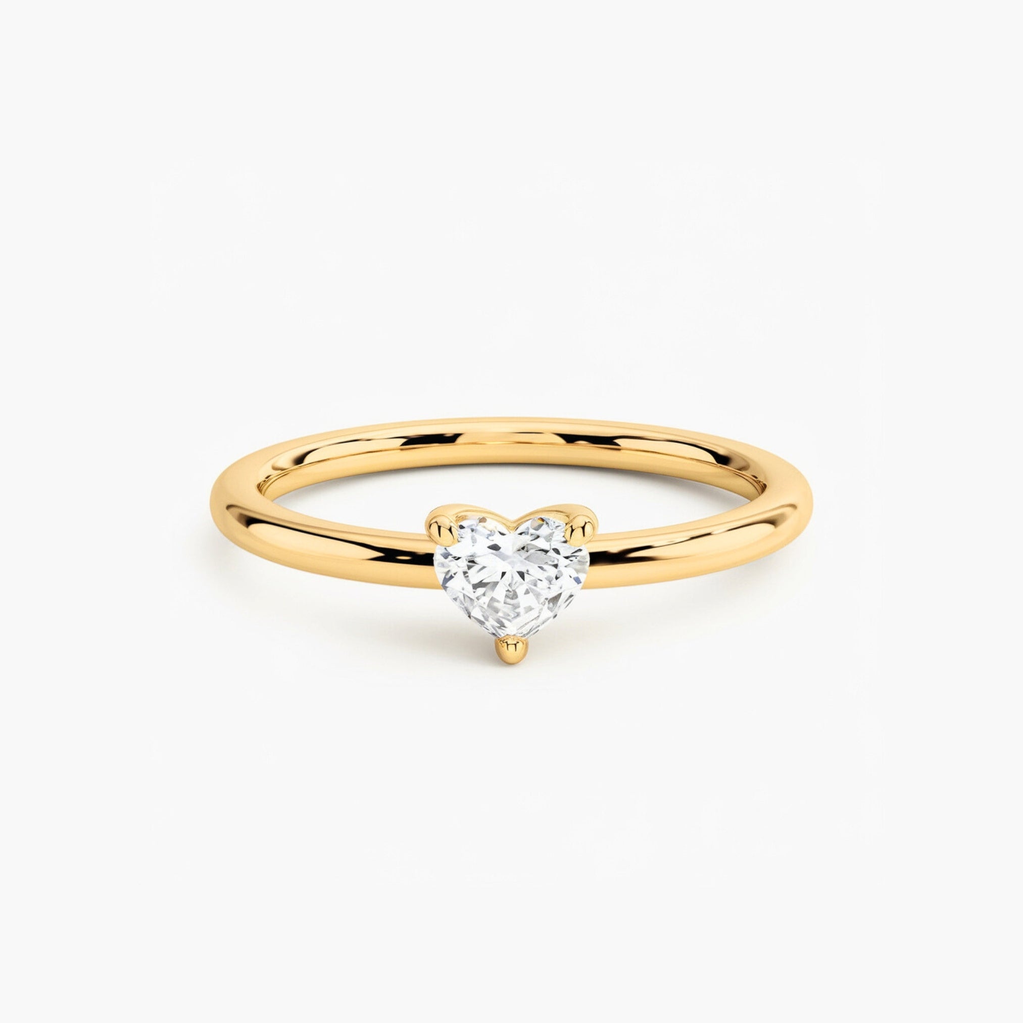 14K solid gold Amour heart ring with a 0.5CT stone