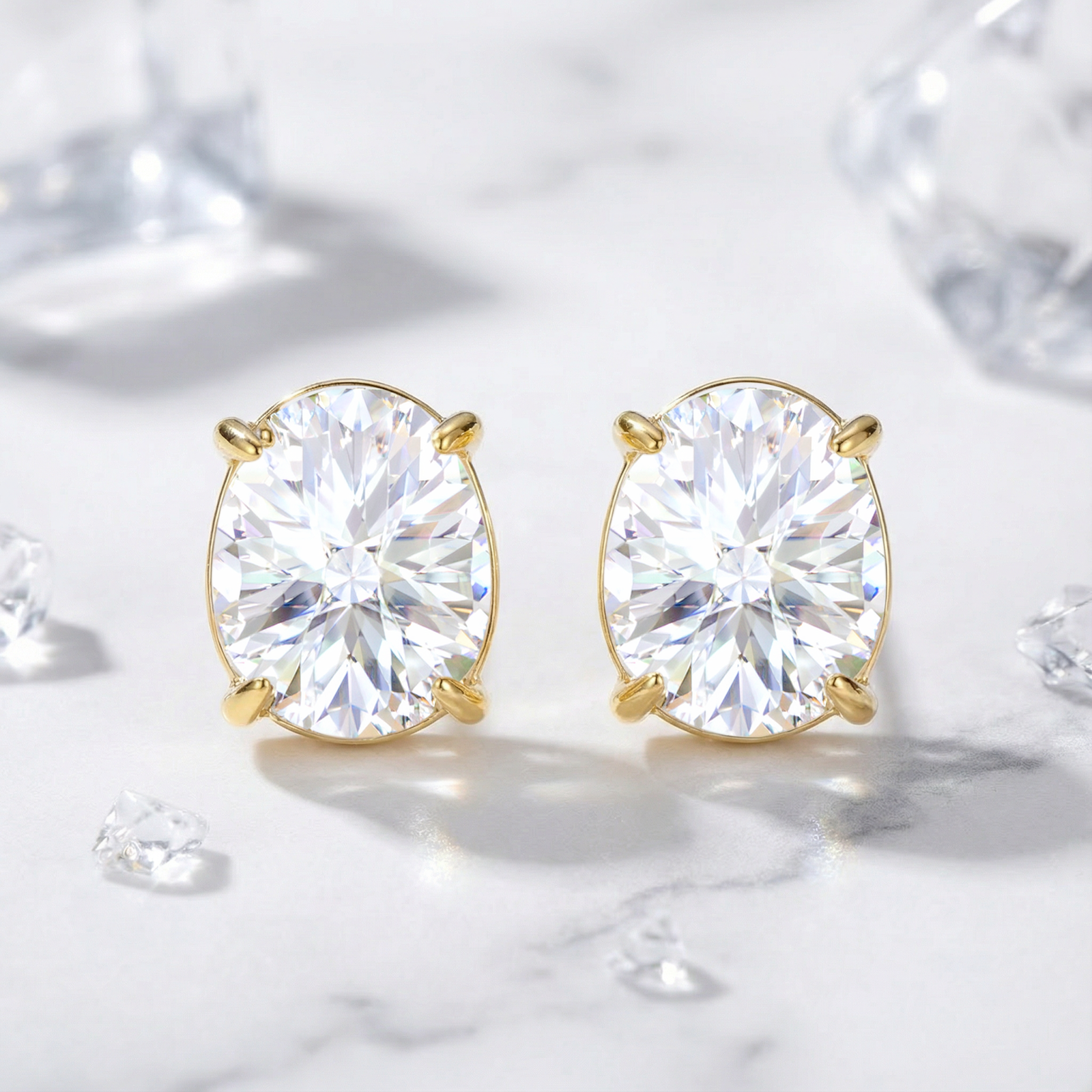 The Evie Oval Studs - 18K Gold Vermeil