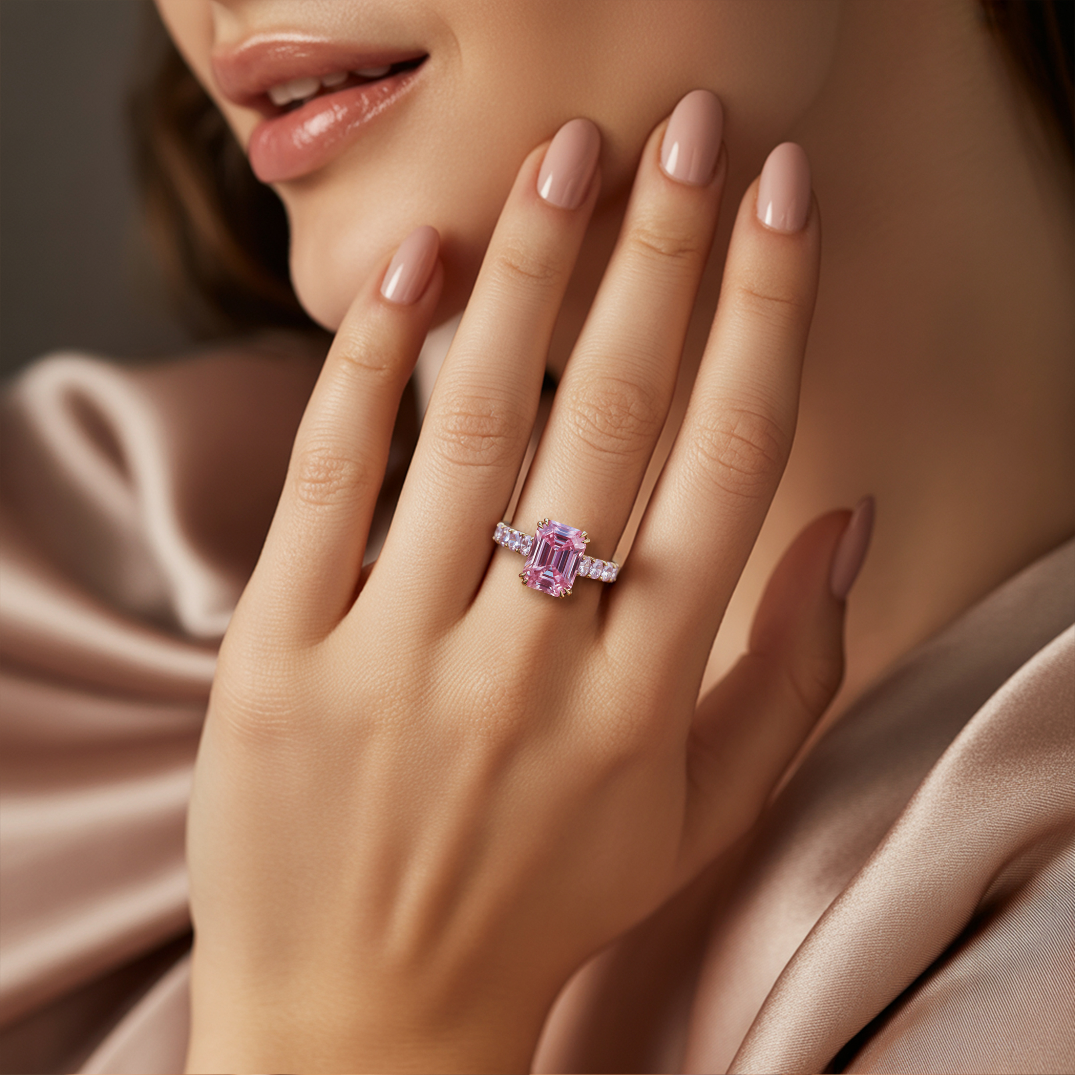 The Camilla 2CT Pink Moissanite Ring