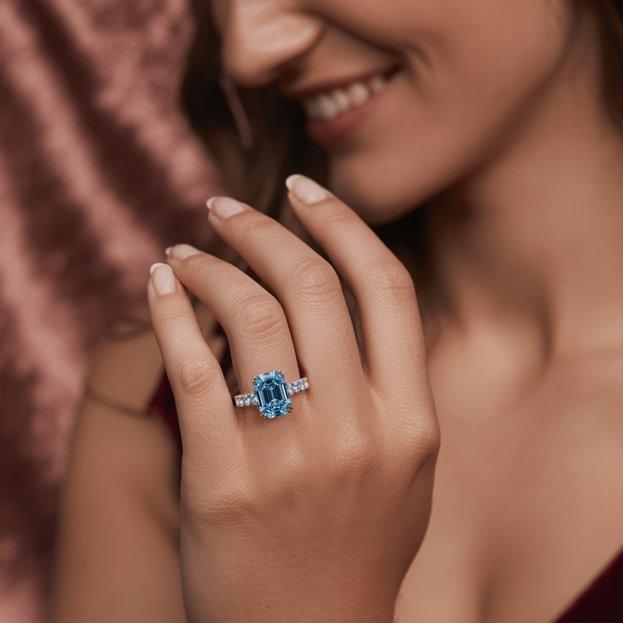 The Camilla - Blue Moissanite Ring