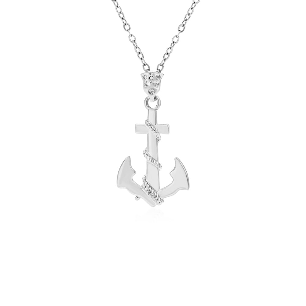 Men's Anchor Necklace - Stainless Steel