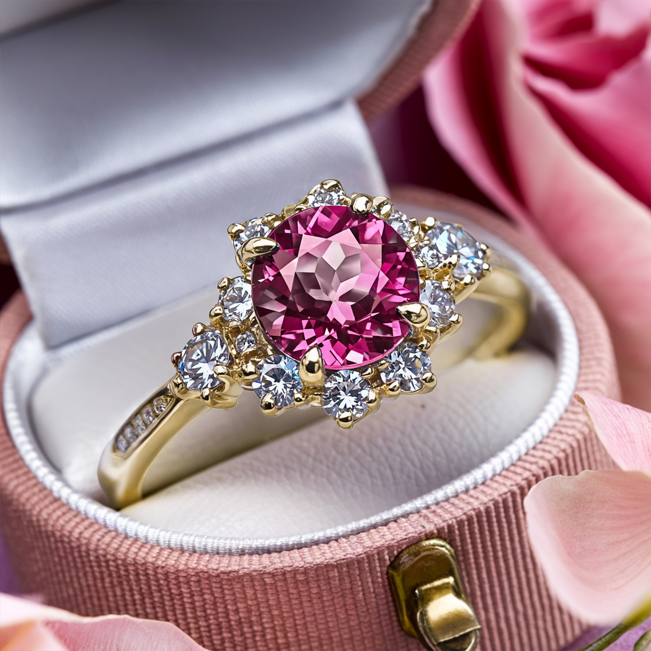 The Bethany - Pink Moissanite Ring