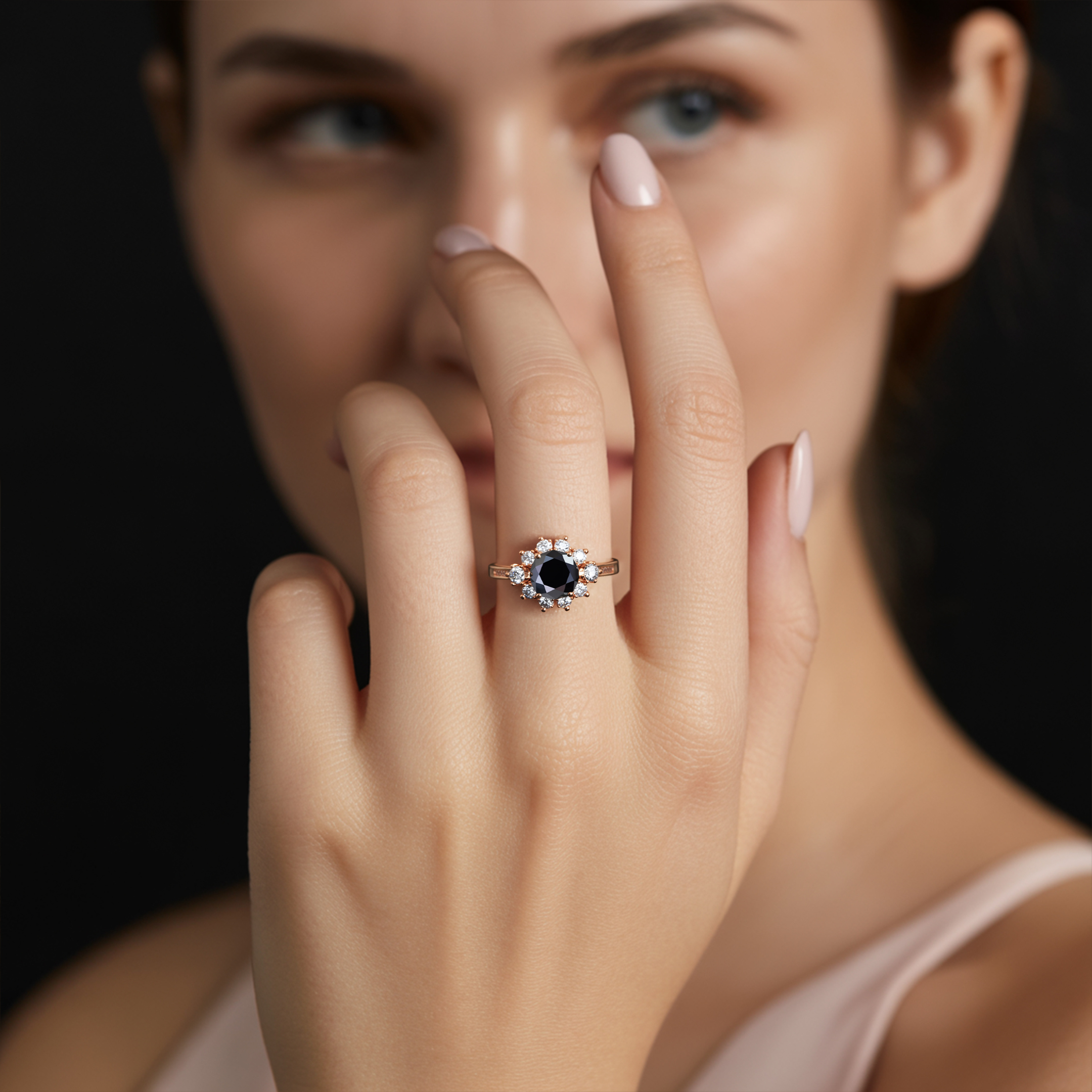 The Bethany - Black Moissanite Ring