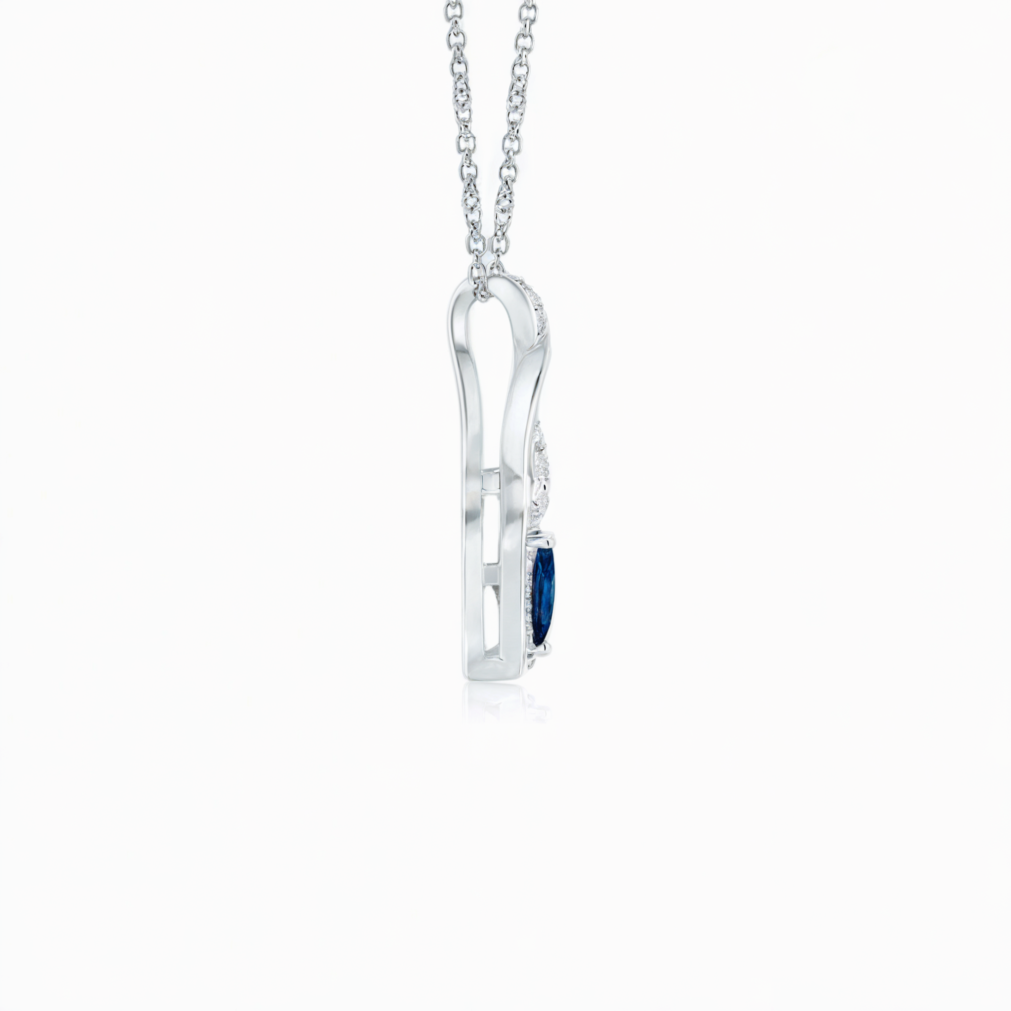 Sapphire Blue Heart Infinity Necklace