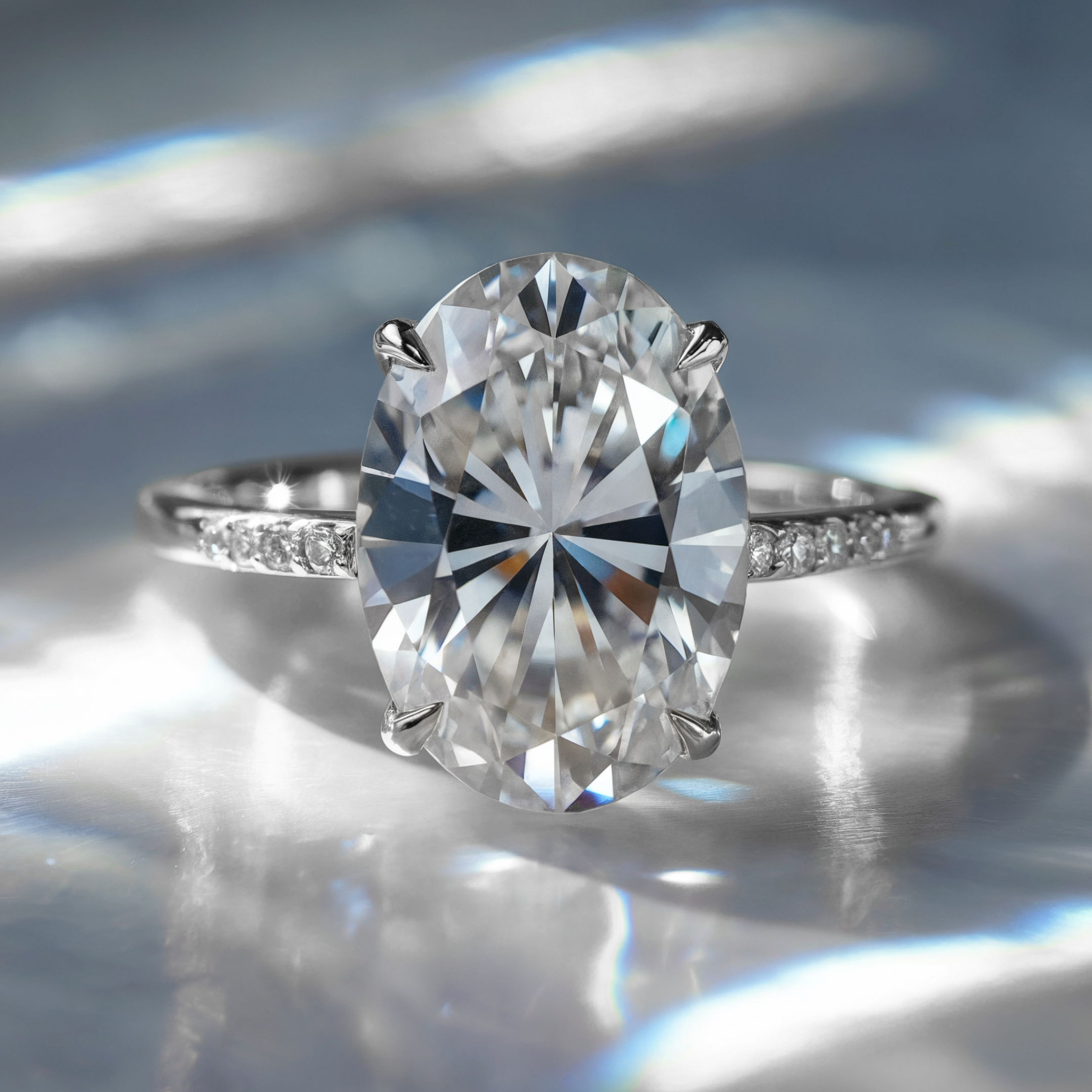 The Opaline 4CT Moissanite Ring