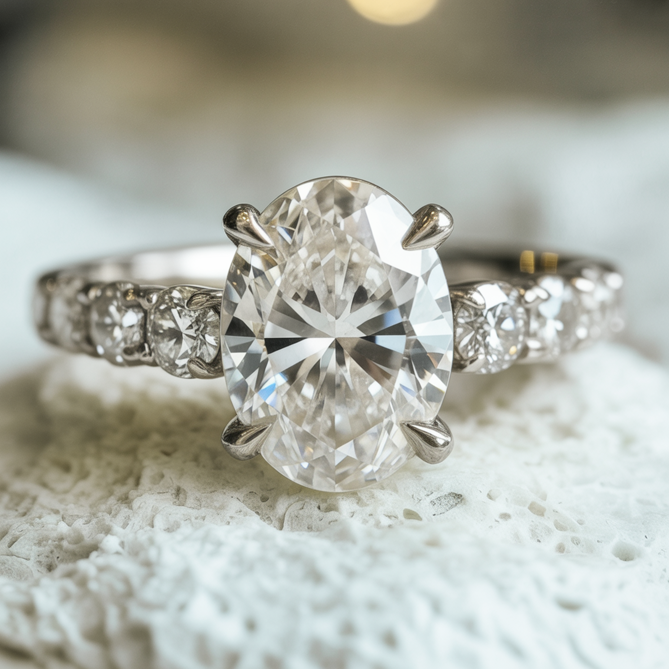 The Celestine 4CT Moissanite Ring