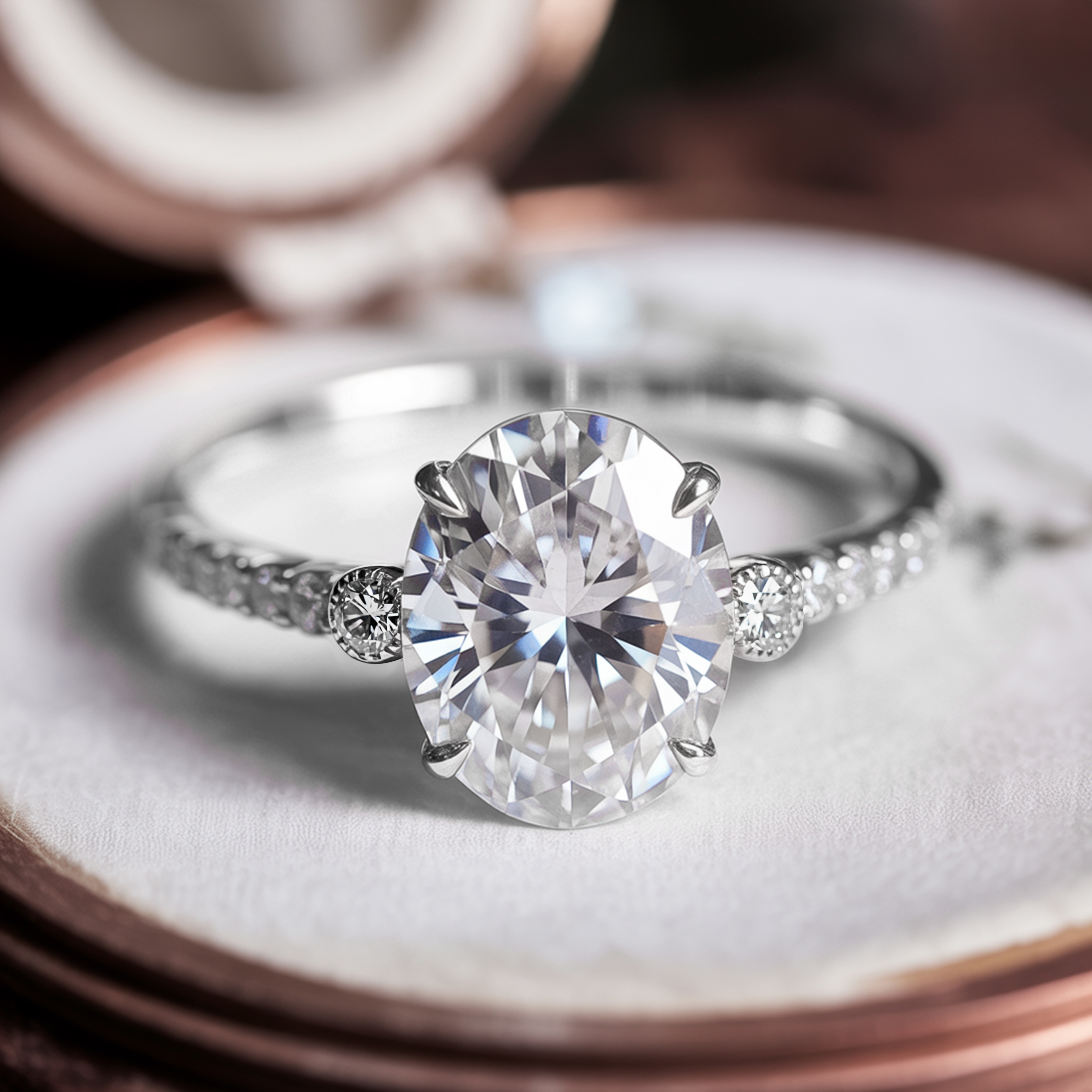 The Luna 4CT Moissanite Ring