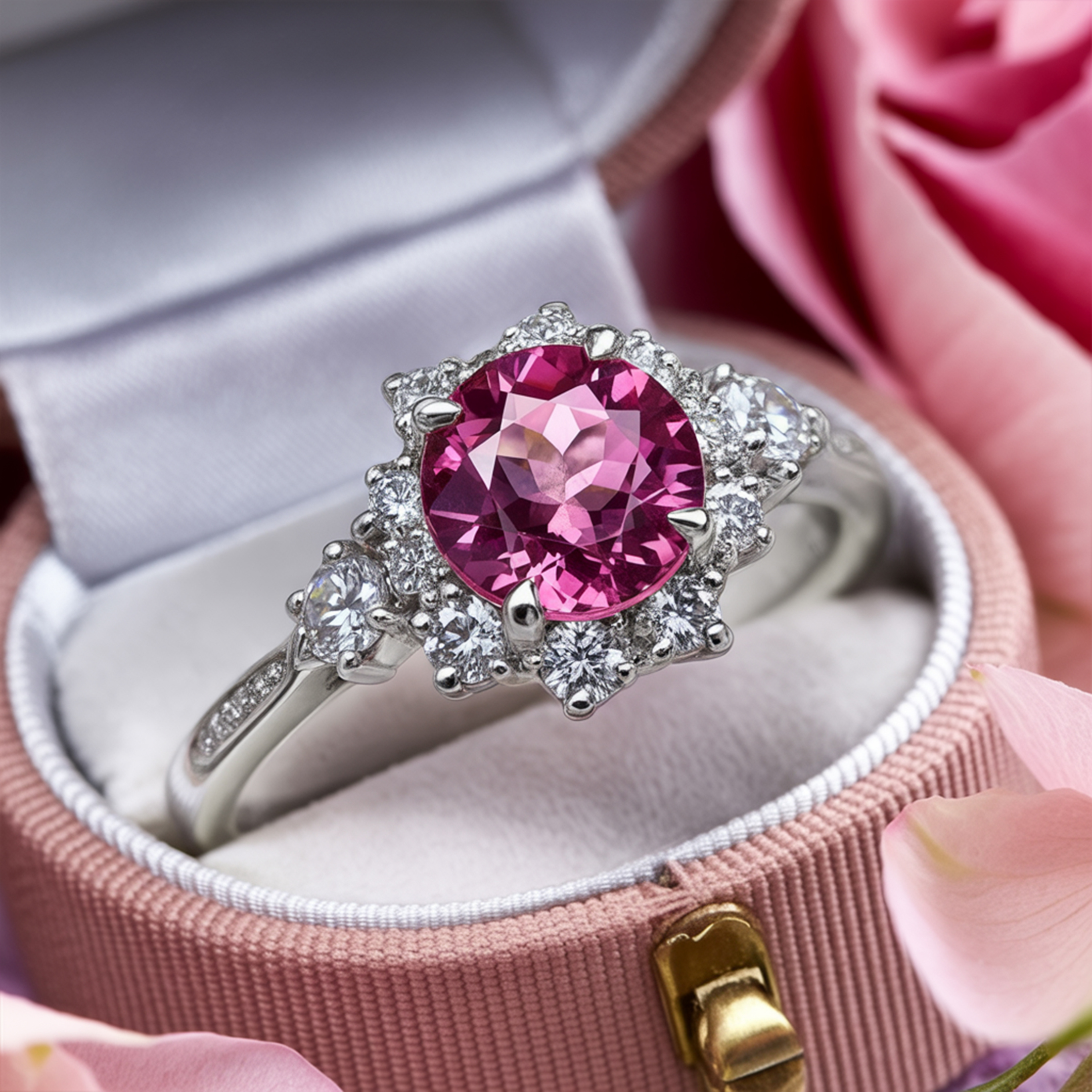 The Bethany - Pink Moissanite Ring