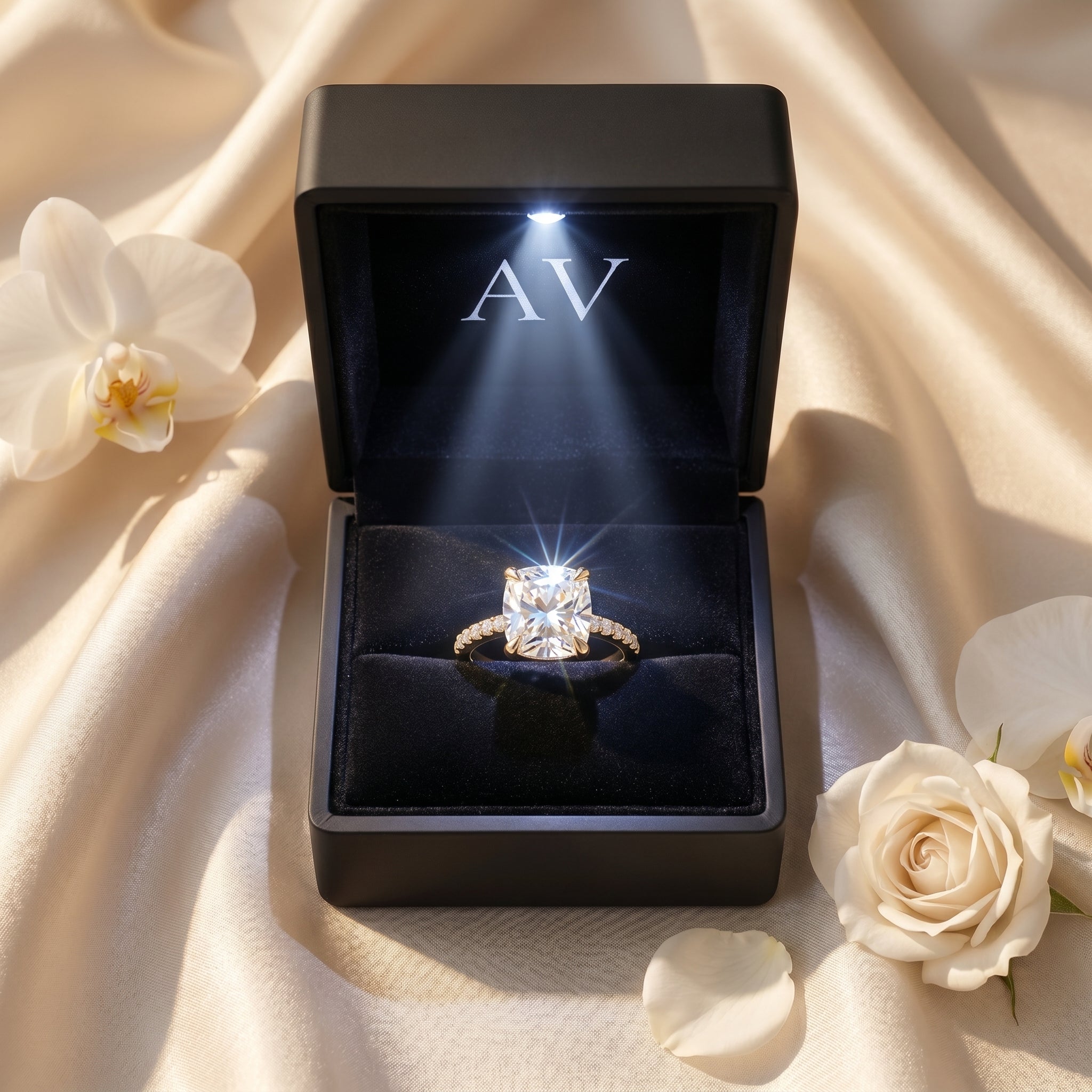 AI0009-CUS-1.5CT-PAVE-SOLIT - Premium LED Gift Box Presentation