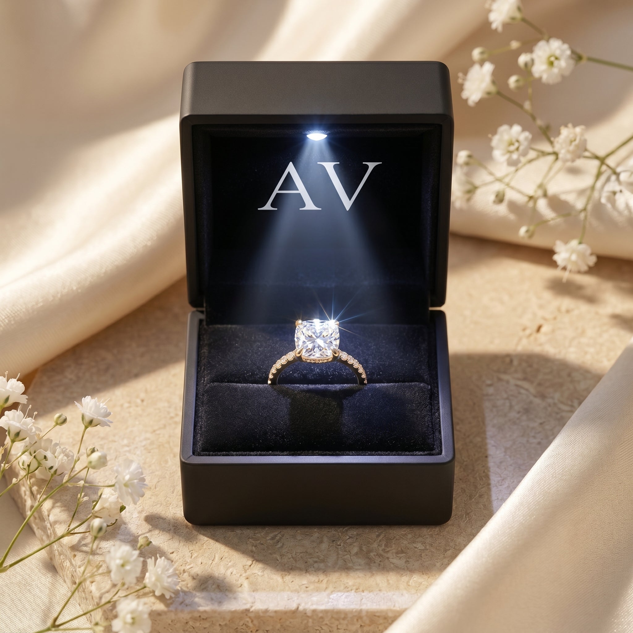 AI0009-CUS-1CT-PAVE-SOLIT - Premium LED Gift Box Presentation