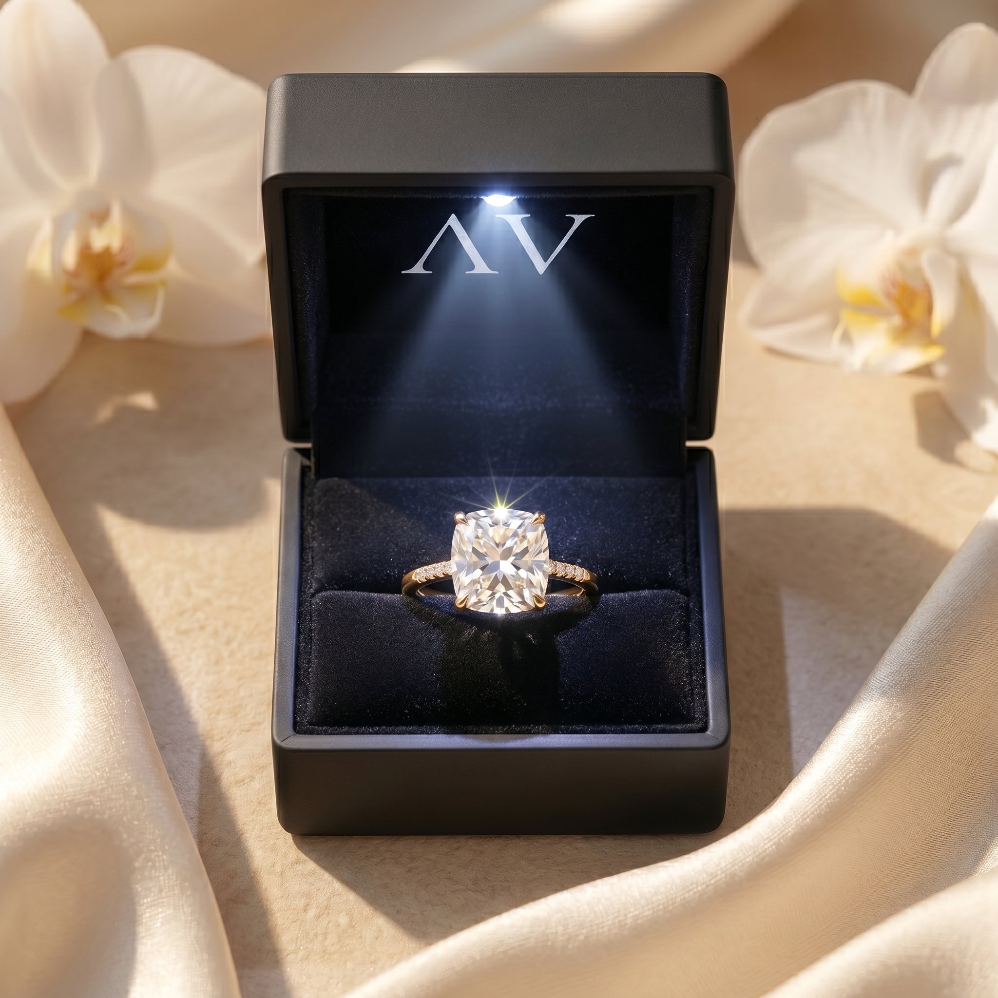 AI0009-CUS-5CT-PAVE-SOLIT - Premium LED Gift Box Presentation