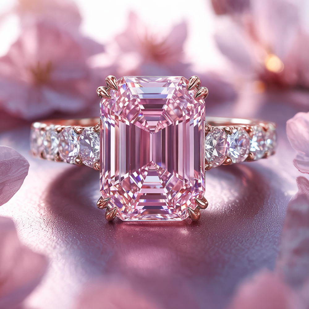 The Camilla - 18K Solid Rose Gold Moissanite Ring