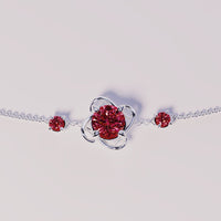 January Garnet Birthstone Bracelet - S925 Sterling Silver