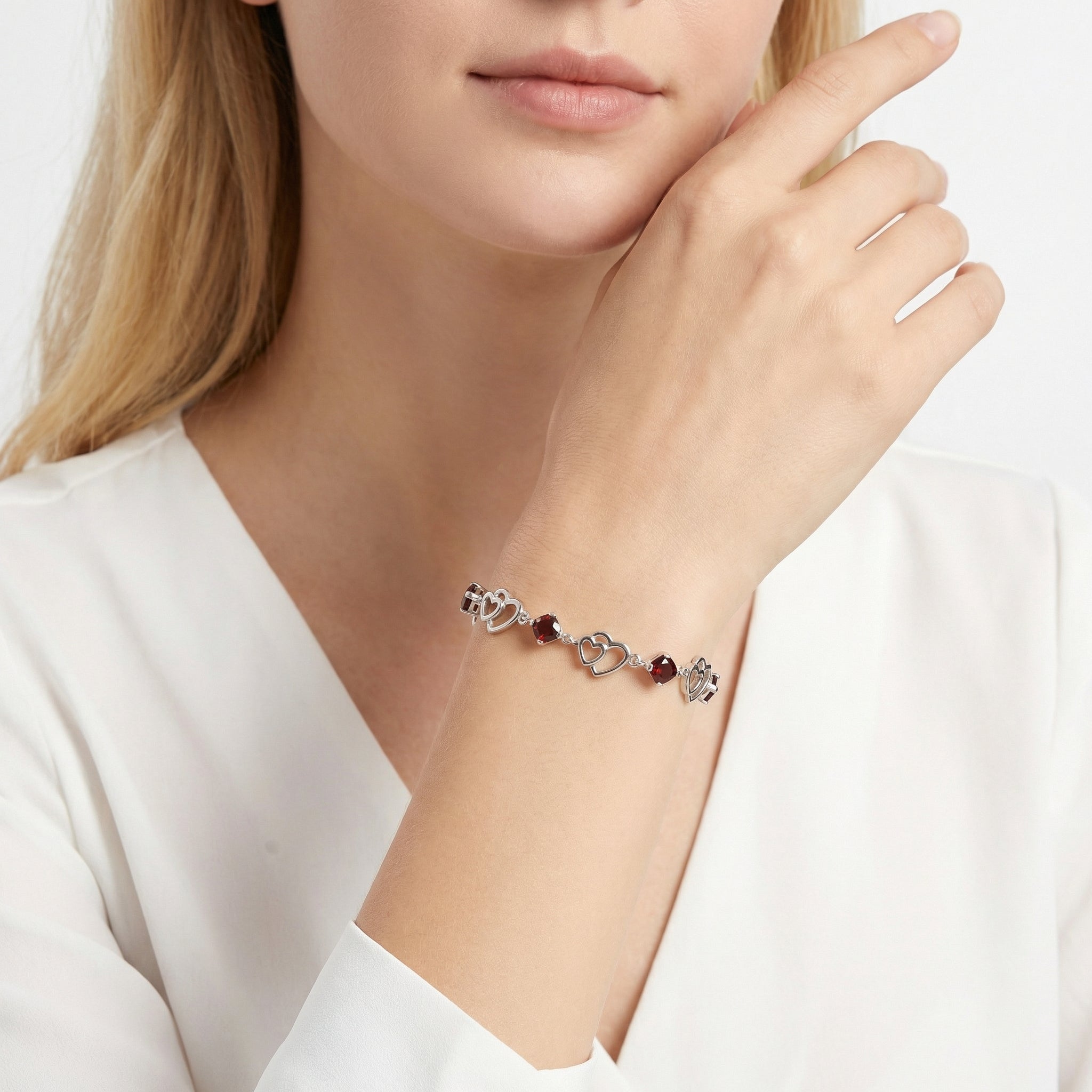 Jolee Heart Bracelet - S925 Sterling Silver