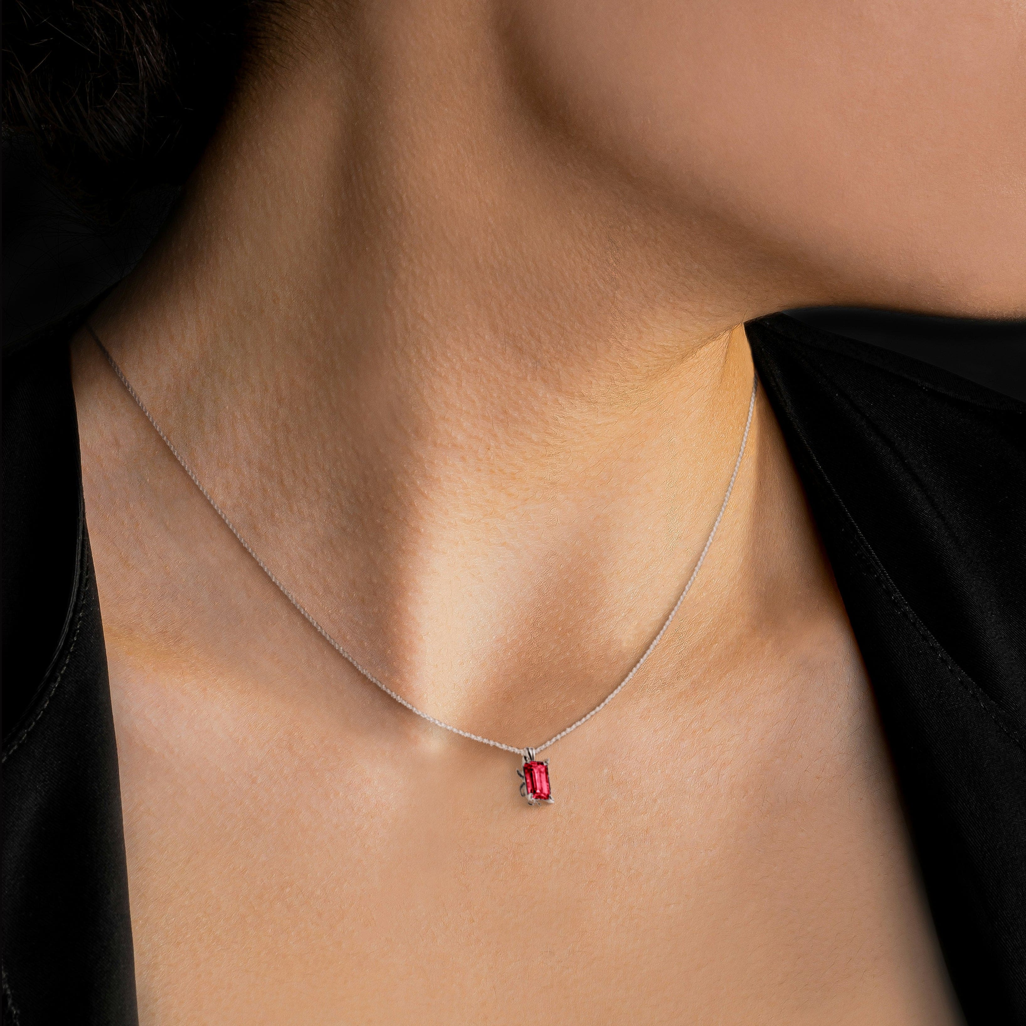 January Garnet Birthstone Necklace - S925 Sterling Silver