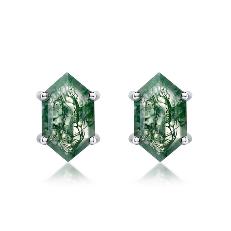 To My Beautiful Wife | Moss Agate Earrings - S925 Sterling Silver