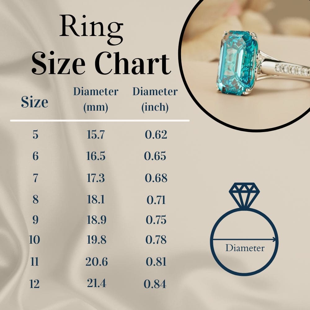 Aqua Dream: Emerald-Cut Aquamarine Ring - S925 Sterling Silver