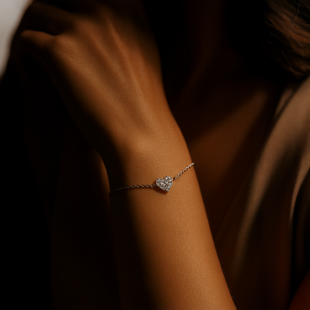 To My Beautiful Wife | Diamond Heart Bracelet | Gift For Her