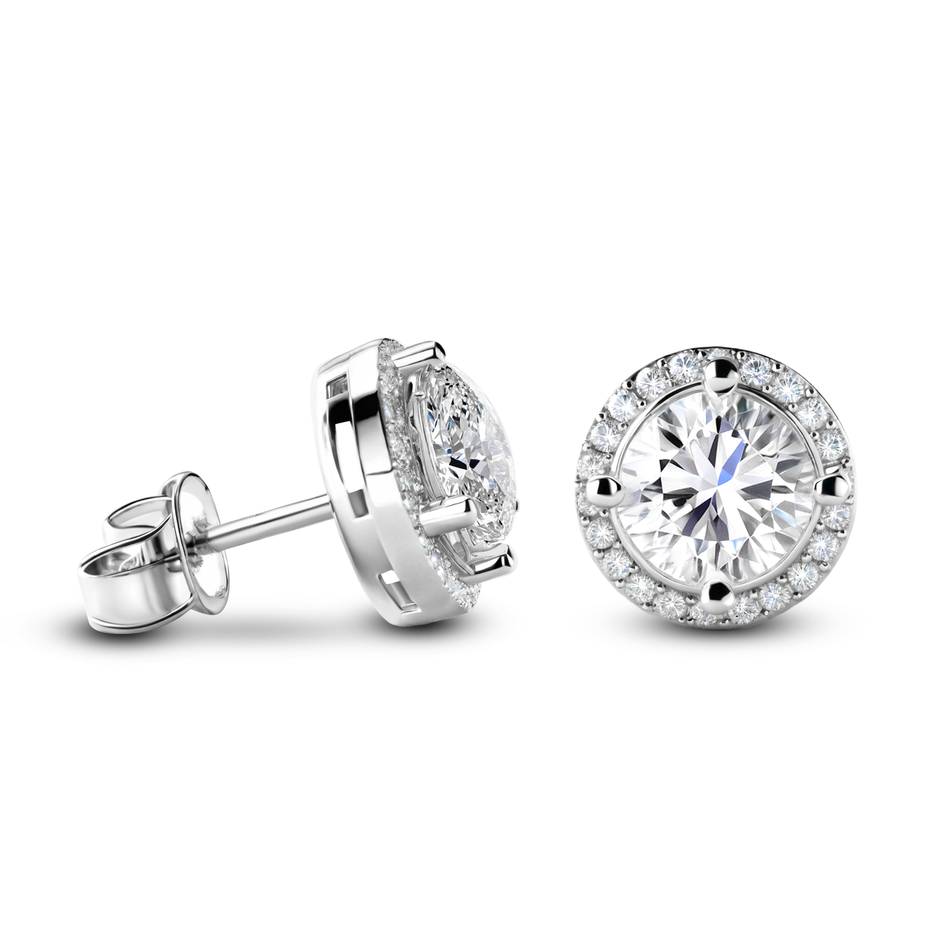 Eleanor Halo Moissanite Earrings