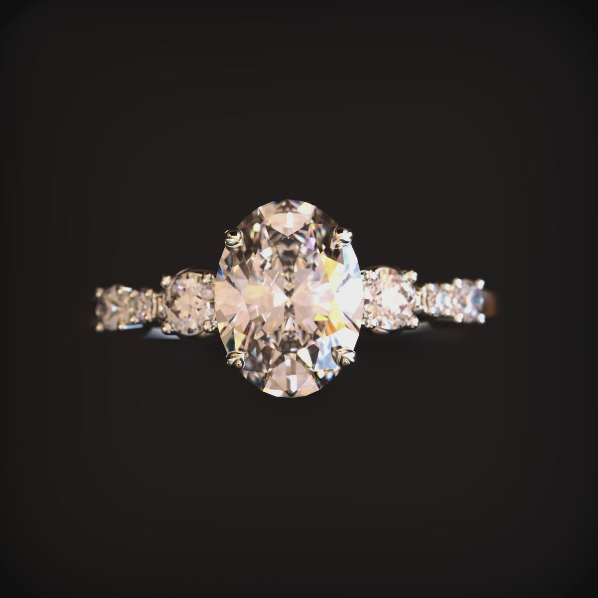 The Alina 1 carat oval-cut moissanite ring crafted in 14K solid gold