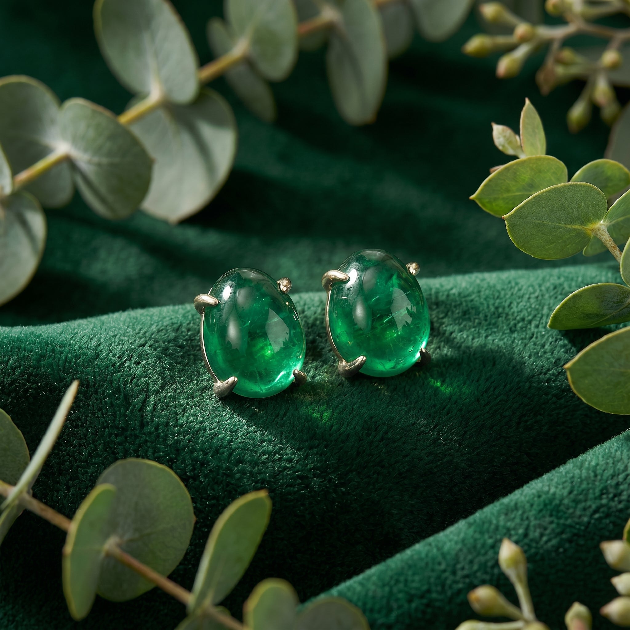 the-elianore-oval-studs-18k-gold-vermeil in silver finish