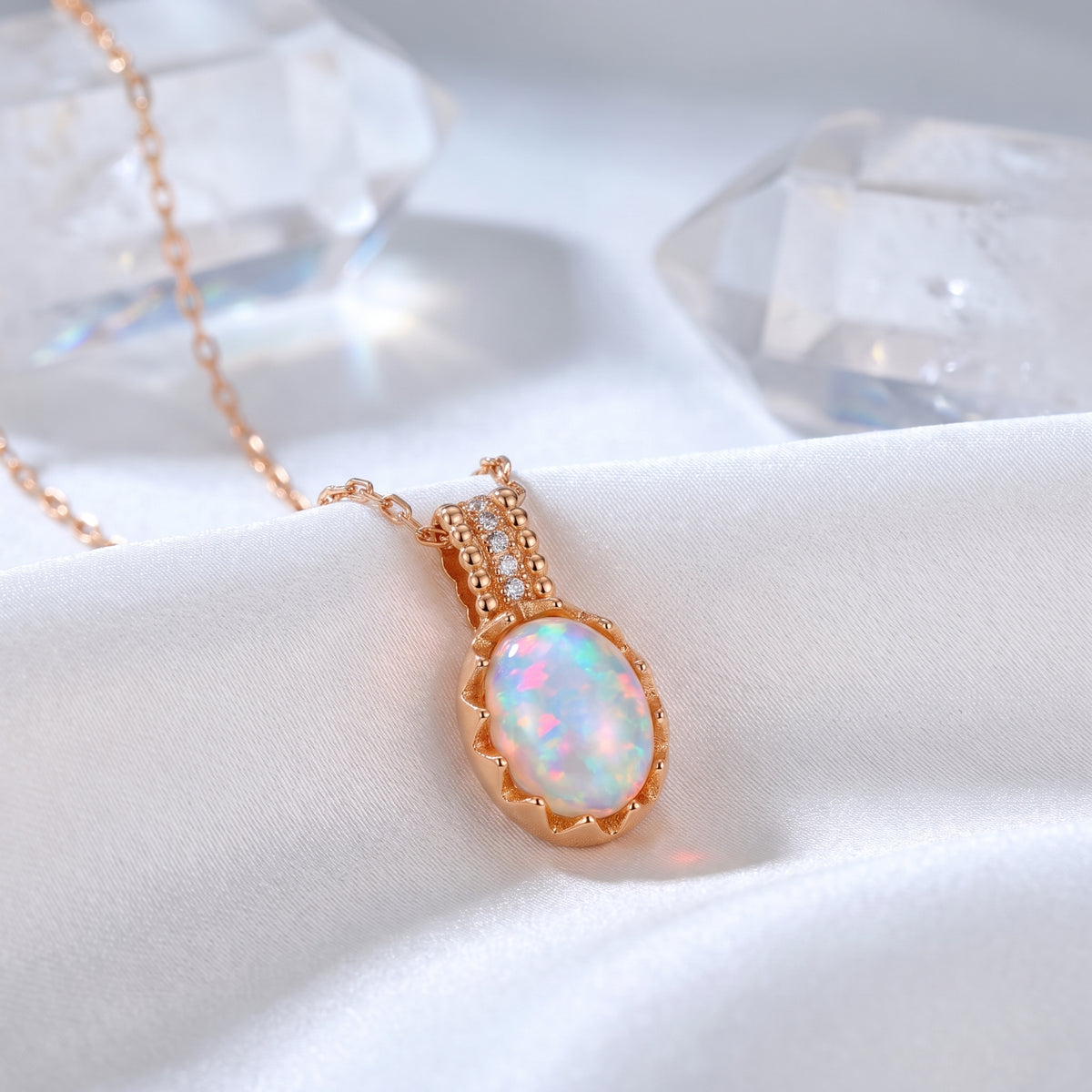 the-orianthi-necklace in rose gold finish