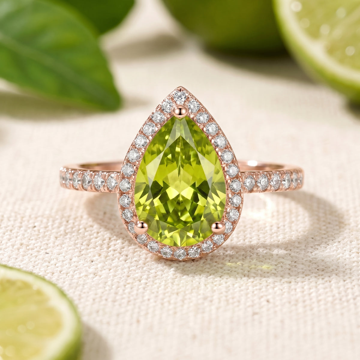the-peridore-pear-s925-sterling-silver in rose gold finish