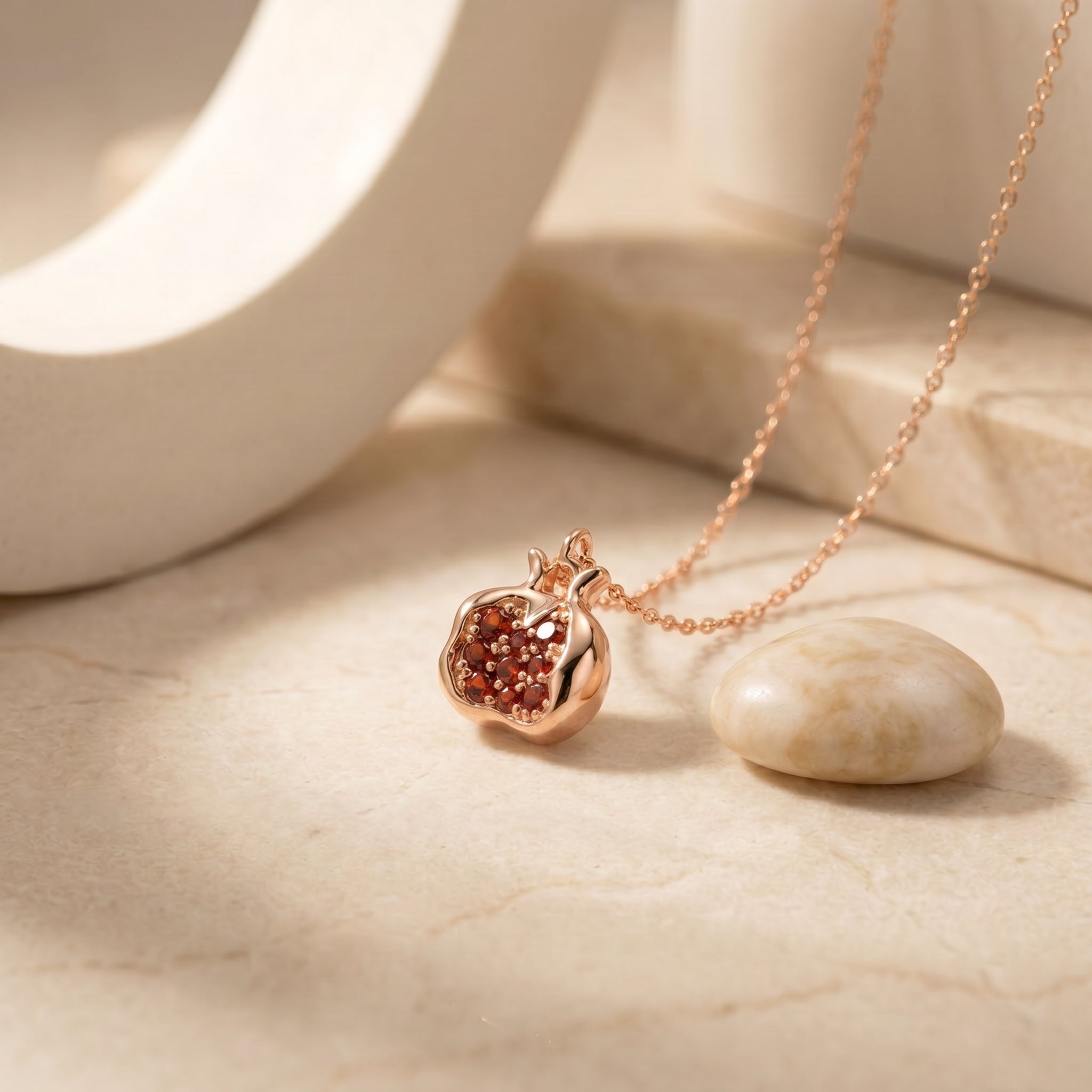 the-persephone-pendant-necklace in rose gold finish
