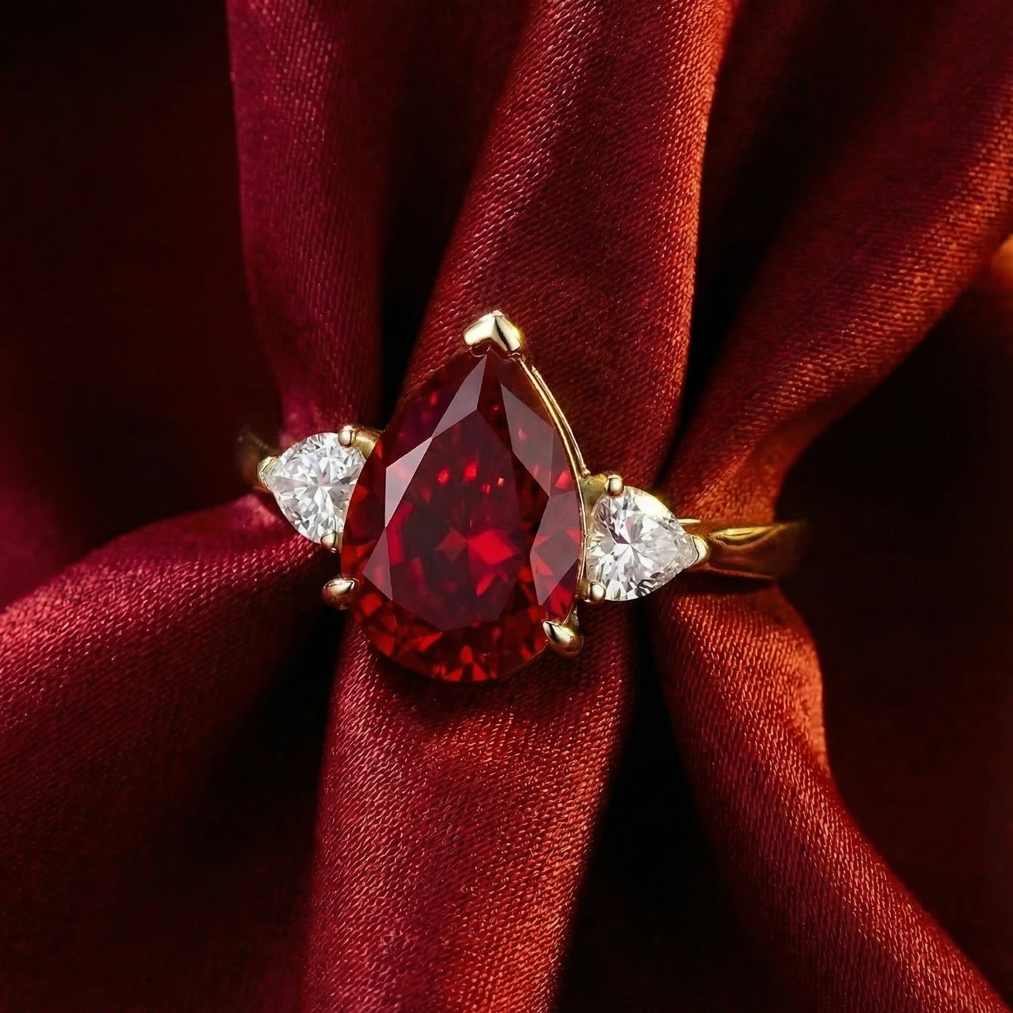 the-rosalyne-pear-s925-sterling-silver in gold finish