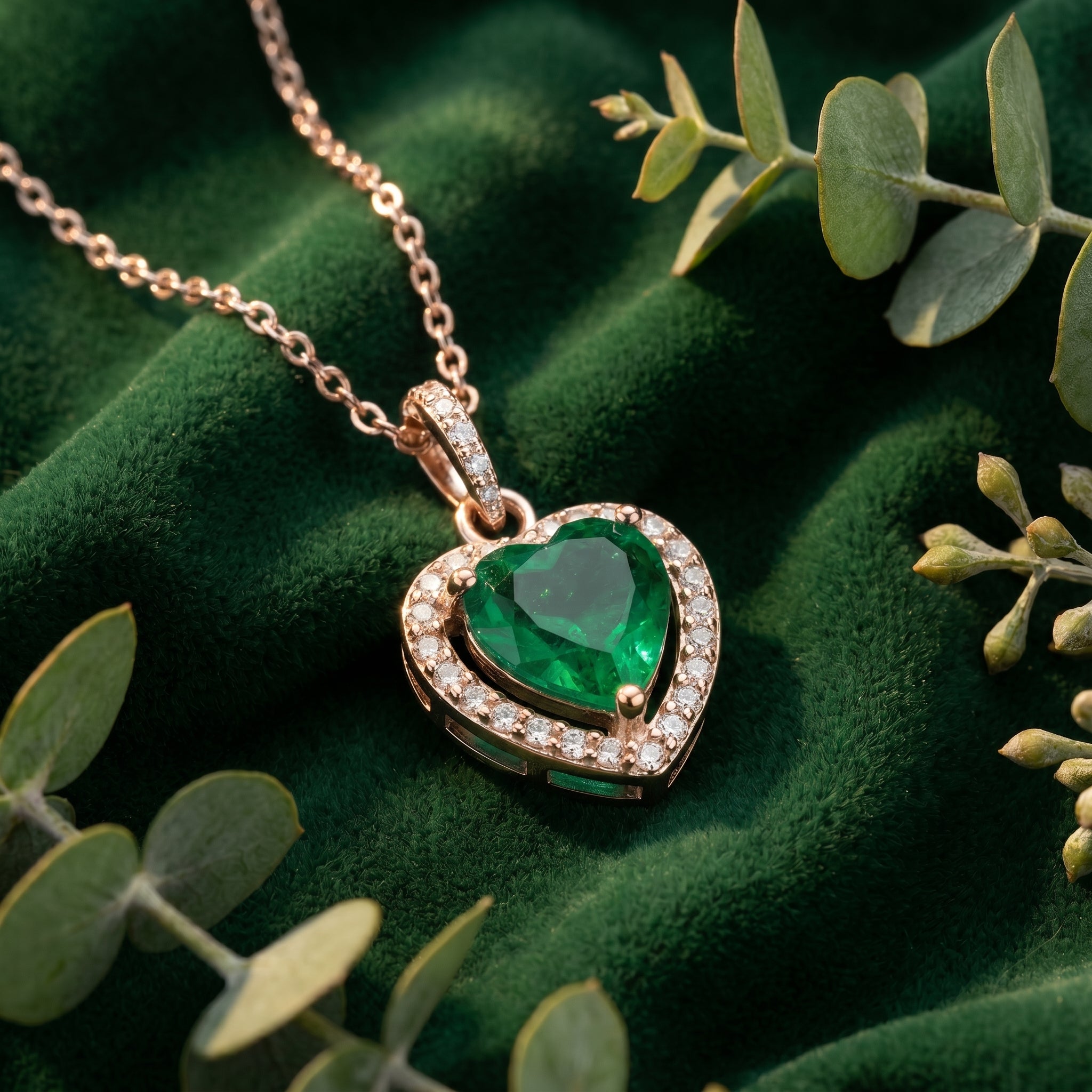 the-verdant-heart-s925-sterling-silver in rose gold finish