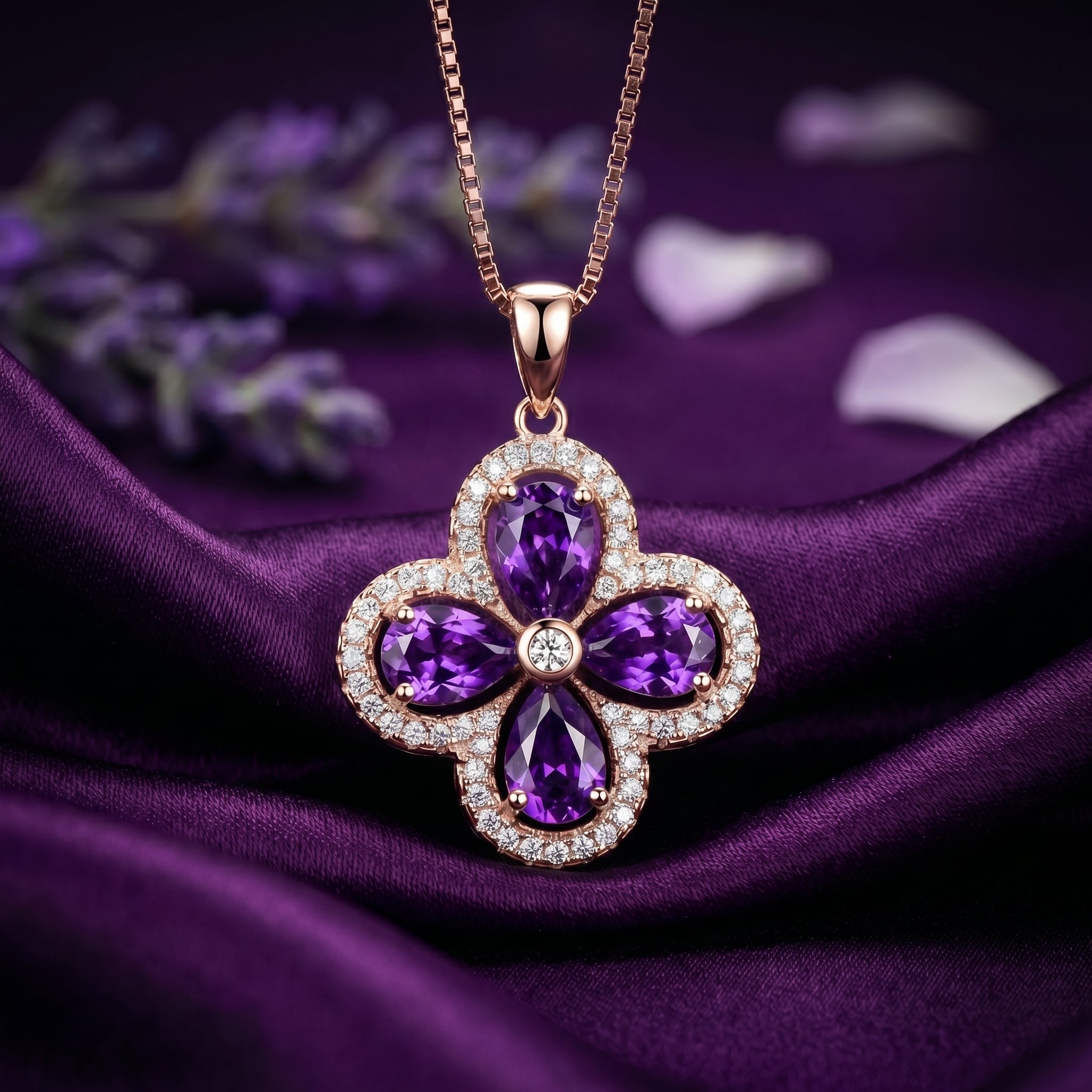 the-visteria-pendant-s925-sterling-silver in rose gold finish