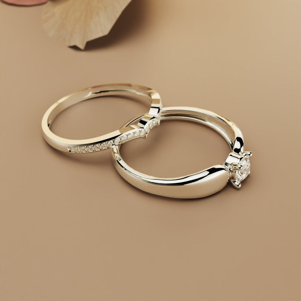 Regal Radiance: Tiara 2-Piece Ring - S925 Sterling Silver