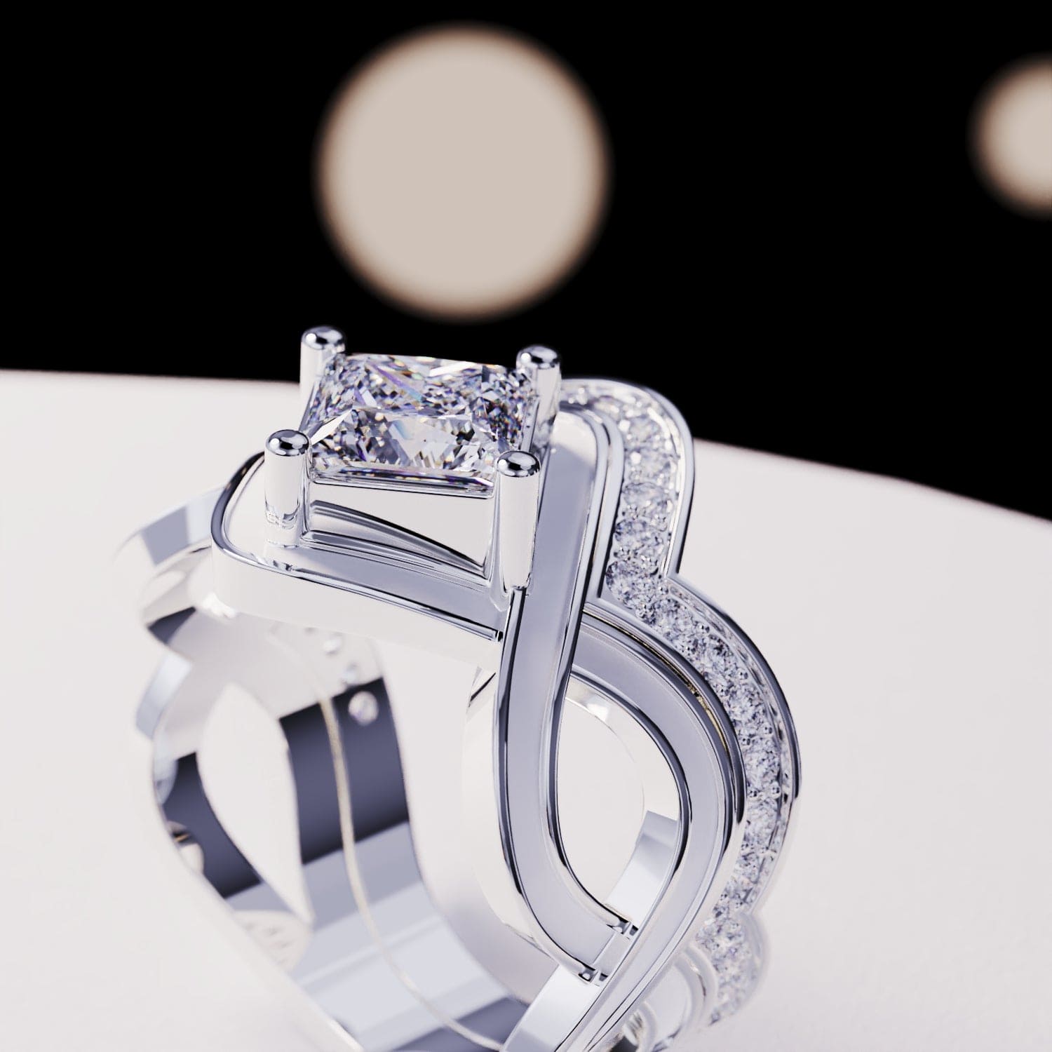 The Snow Wave: 2-Piece Set Ring - S925 Sterling Silver