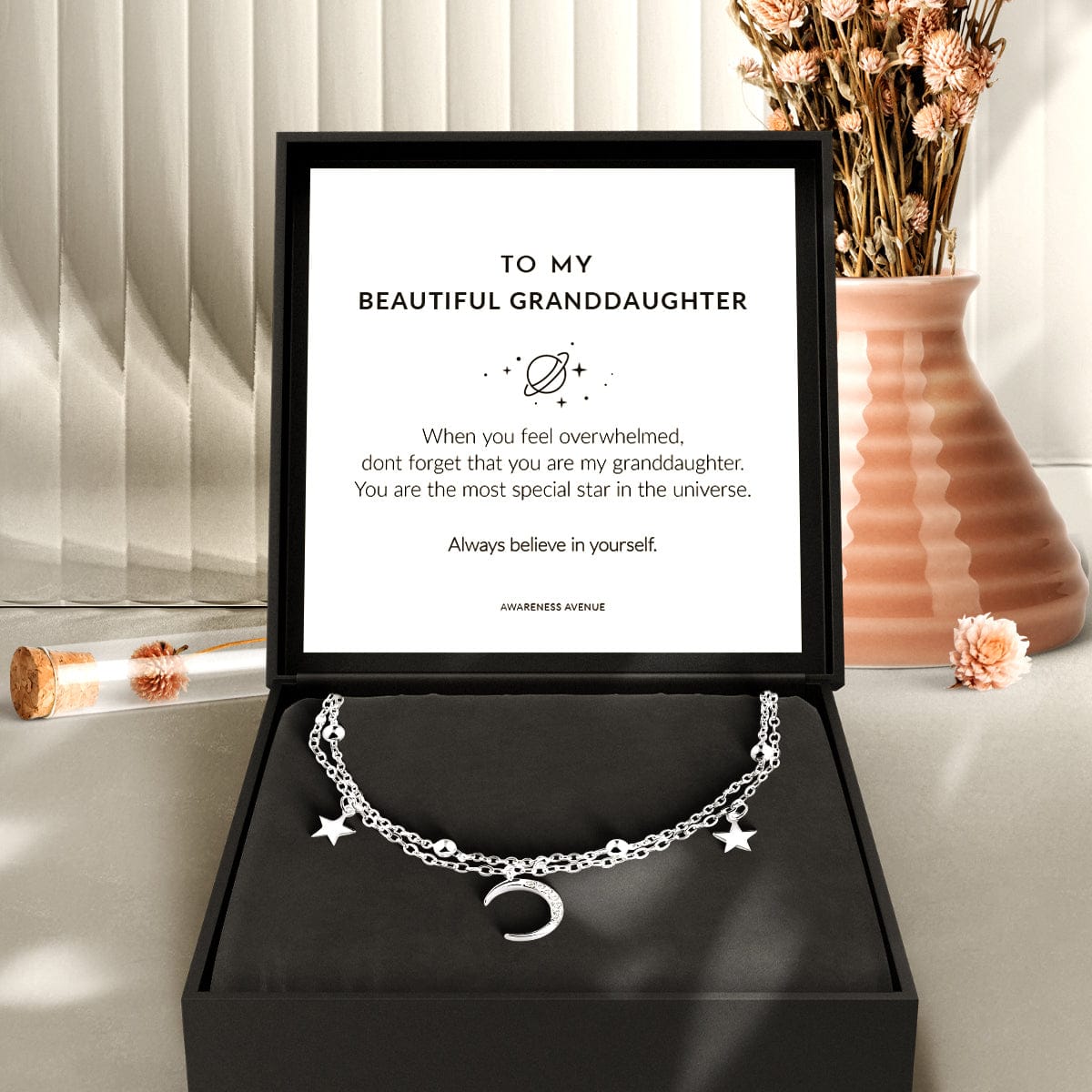 To My Beautiful Granddaughter | Special Star | 925S Crescent Bracelet